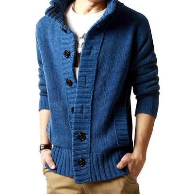 MAITA Herren Woll-Cardigans Stehkragen-Pullover