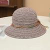 Wide Brim Sunscreen Bucket Hat Large Fisherman Hat Elegant Straw Weave Sun Hat  Outdoor