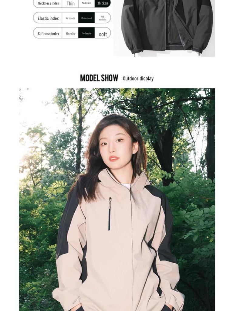 Mountain Series Outdoor Waterproof Windproof 3-in-1 Detachable Parka for Women and Men