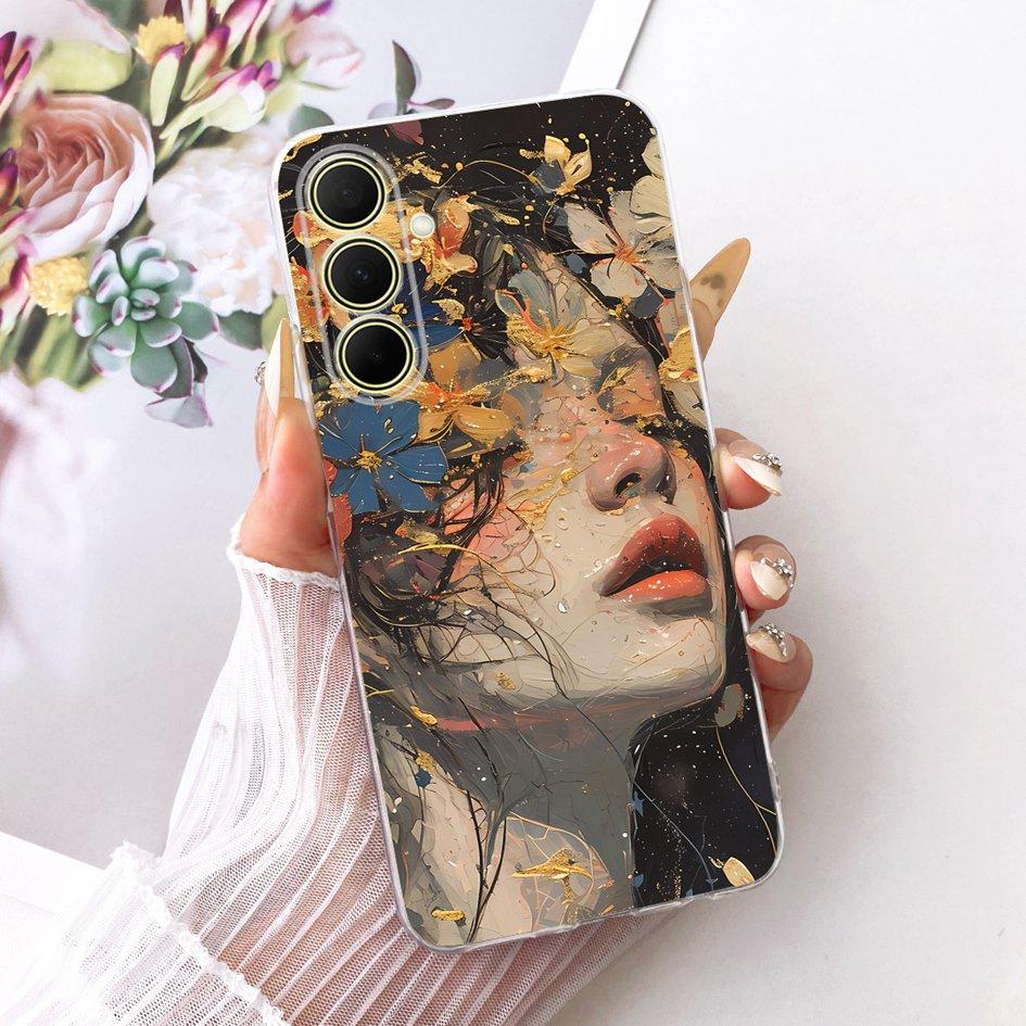 Hülle Für Samsung Galaxy A17 A37 A57 5G Cover Neue Stilvolle Blume Klare Weiche Silikon Handyhülle Für Samsung A 17 A 37 A 57 Stoßfänger
