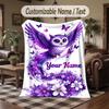 Birds Theme Throw Blanket Custom Name Text Personalized Blanket Soft Cozy Blanket for Home Sofa Bed