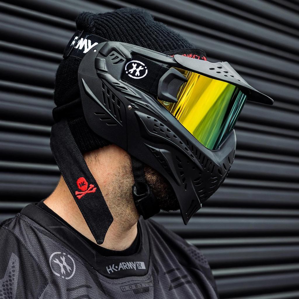 HK Army HSTL Goggle Paintball Airsoft Maske med Duggfri Termisk Linse (Svart/Gull Linse)