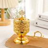 Decorative Gold Aromatherapy Furnace Traditional Metal Incense Stove  Living Room