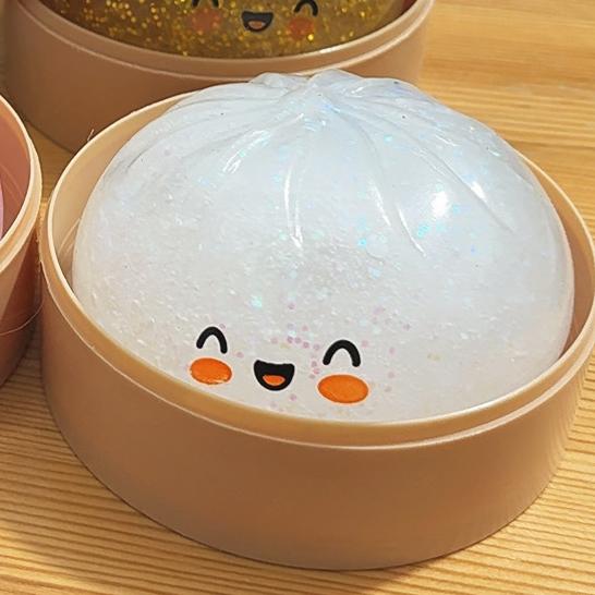 Glitzer-Knödel Squishy Stressball Spielzeug Knödel Anti-Stress Fidget Spielzeug Simulation Essen Squishies Weicher Knete-Ball zum Quetschen Geschenk
