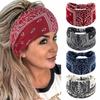 Bohemian Cashew Yoga Exercise Headband Anti Sweating and Moisture Absorbing Elastic Cotton Headband Knotting Headband