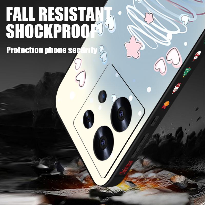 Cartoon Christmas Printed Lanyard Phone Case For Xiaomi Redmi Note 14 13 12 Pro Note 13 14 Pro Plus 5G 13 13C 4G 11 10 Pro Soft Silicone Cover