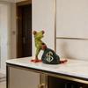 Frog Money Bag Statue Small Resin Frog Sculpture Desk Lucky Frog Ornament for Garden Home Office Workplace Decor