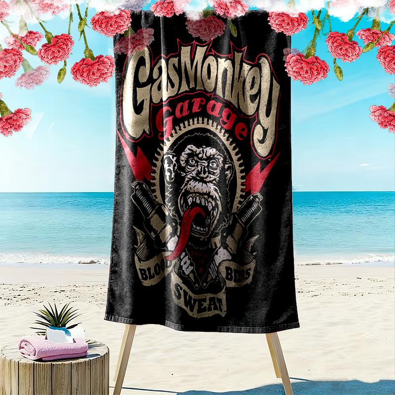 Gas Monkey Garage 2D Flat Print Beach Towel, Large Soft Quick Dry Towel for Beach Camping Swimming.NSTJ0928062