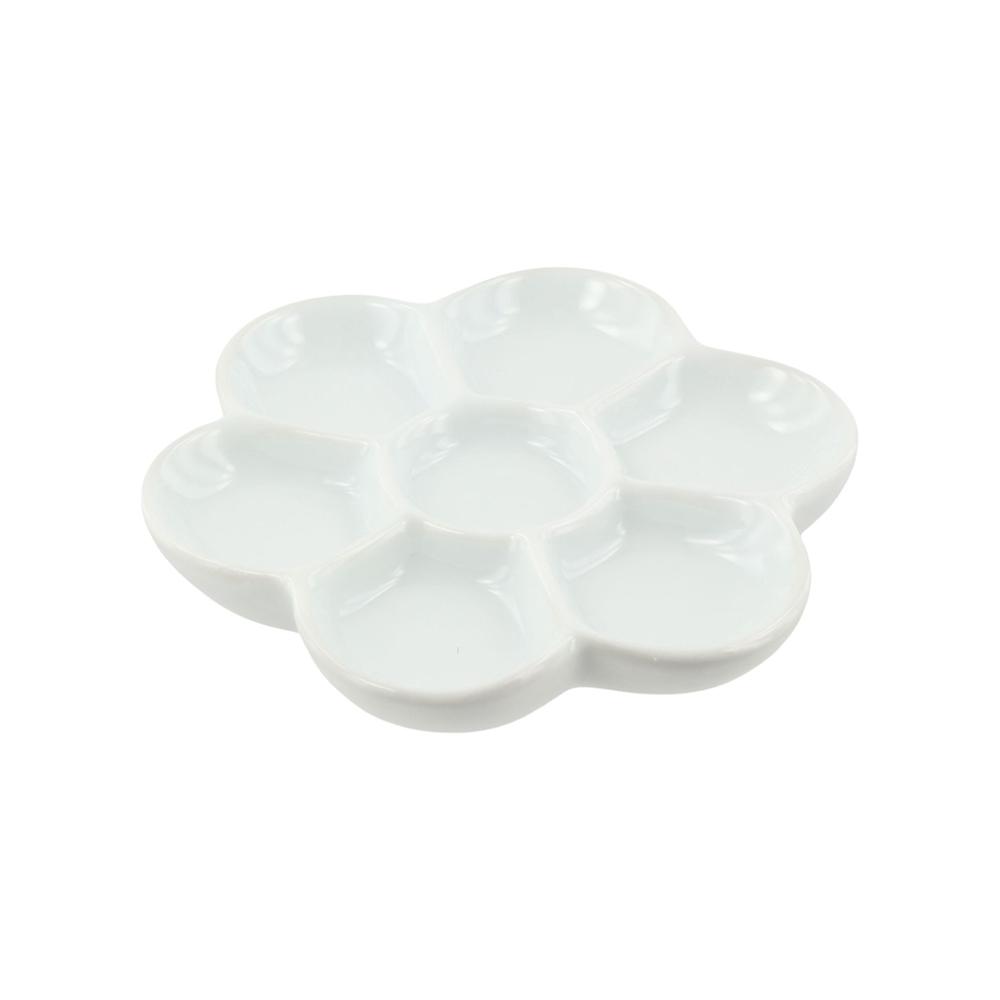Ceramic Porcelain Palette White Mixing Colour Tray Plum Blossom Paint Plate  Art Supplies