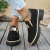 New Large-sized Sports Single Shoes with Zipper, Thick Heel and Round Toe Loafers for Women