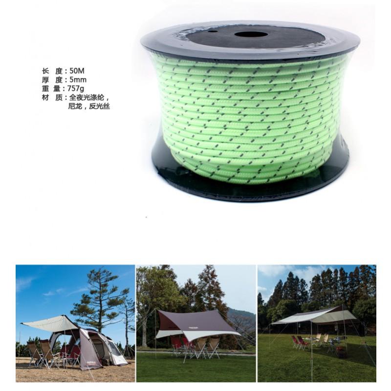 20m High Visibility Reflective Camping Rope 5mm Thick Heavy Duty Tent Guy Line Outdoor Shelter Wind Resistance