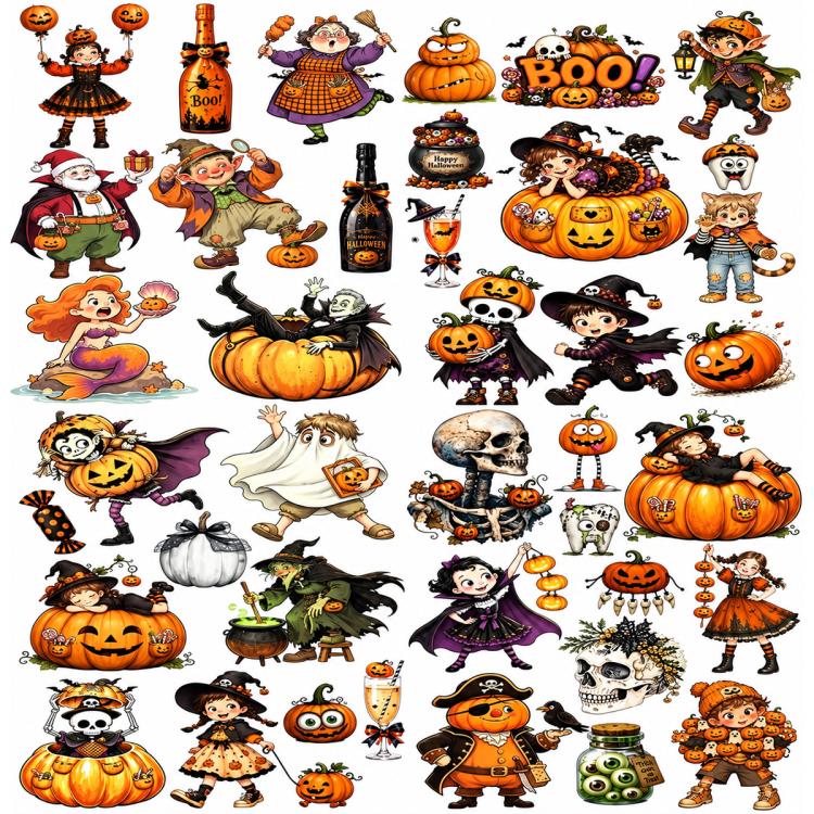 Halloween Embossed Cartoon Cute Stickers