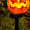 Rust Proof Metal Ground Insert Lights Solar Halloween Pumpkin Light, Waterproof Garden LED Outdoor Easy Install Soil Stakes Lamp with Stake
