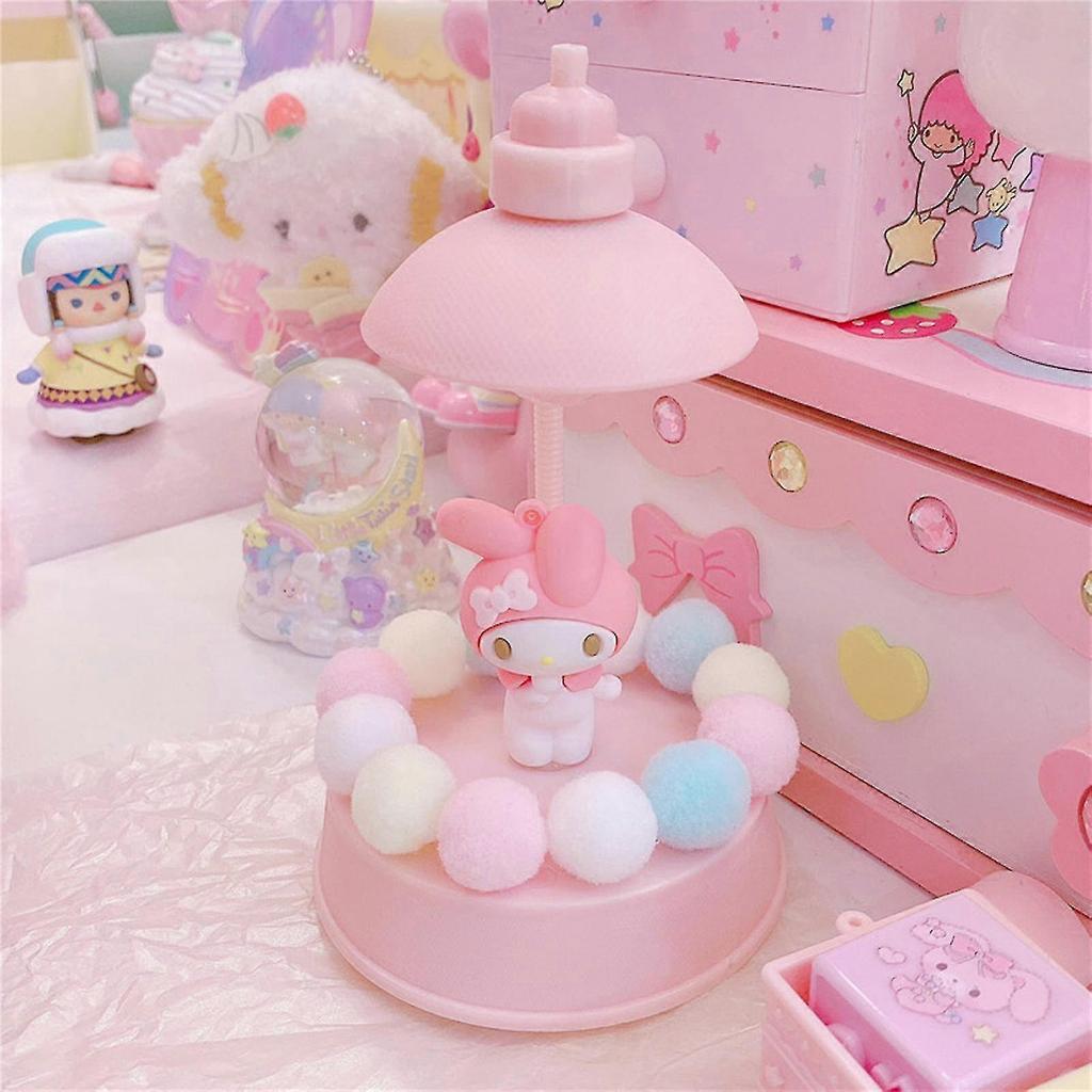 Cute My Melody Night Light Sweet Desktop Decoration Music Box Girl Xmas Gifts