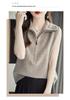 Summer 2026 Women's Grey Zipper High-Neck Knit Vest Sweater – Stylish and Casual Design