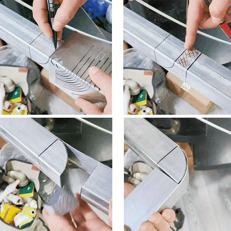 Bogenmarkierungswerkzeug Präzisions-Flexwinkel Aluminiumlegierung Gehrungswinkel Messlineal Multifunktionales Markierlinien-Messwerkzeug Lineal