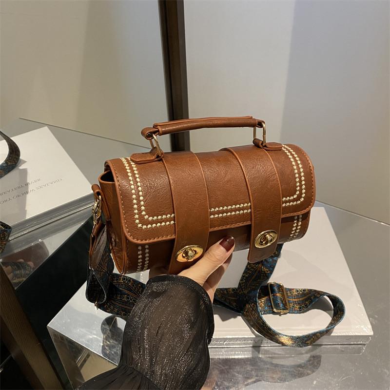 Single Solid Color Shoulder Crossbody Square Bag Handbag Women Gift Fashion