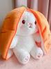 Kawaii Fruit Bunny Plush Toy Cute Carrot Strawberry Turn Into Rabbit Plush Toy Kids Birthday Christmas Gift Peluches Pequenos