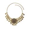 Bohemian Exotic Rhinestone Tassel Necklace & Earrings Set In Antiqued Alloy