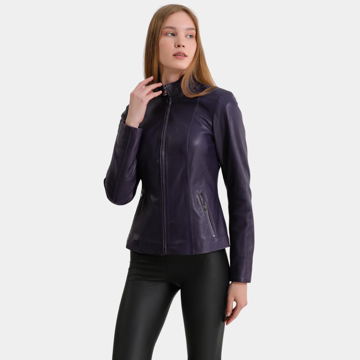 

Натуральная, натуральная кожа, женская байкерская куртка