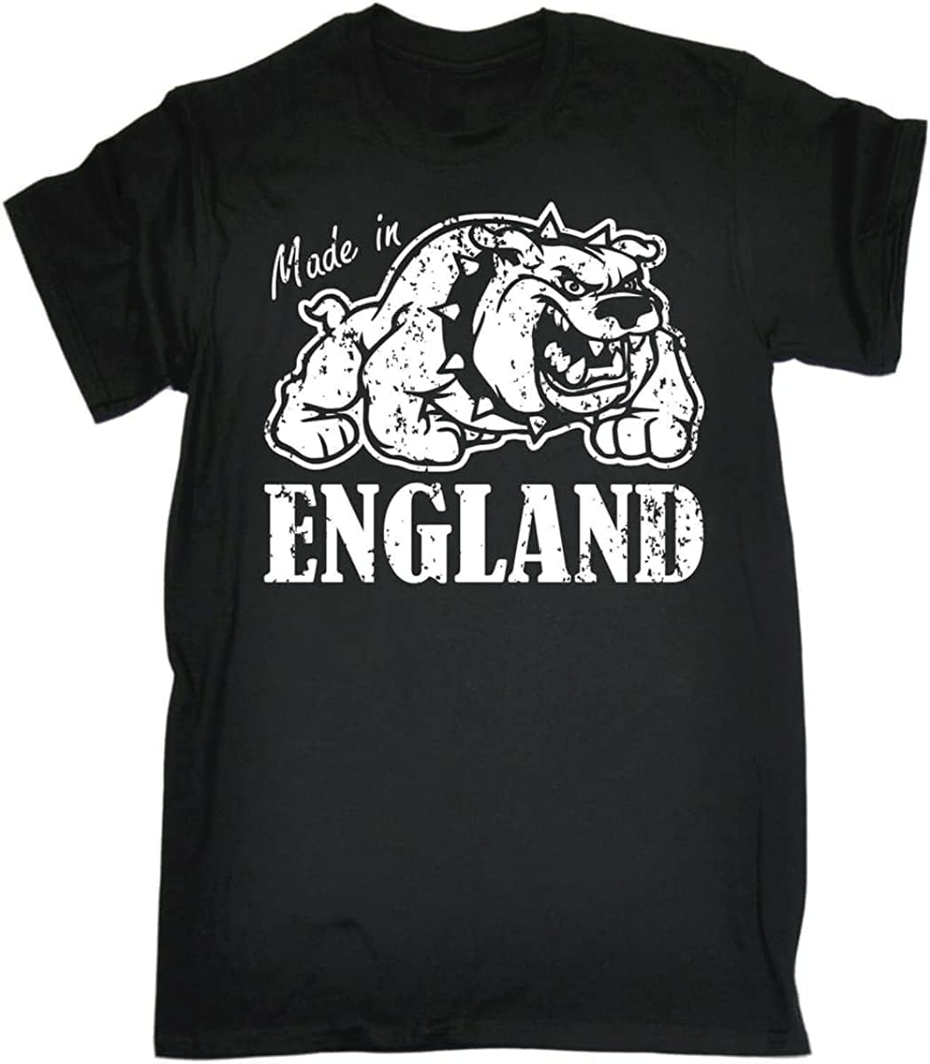 Made in England Bulldog T-Shirt Retro Country Born English UK Gift Birthday Black 3XL чёрный