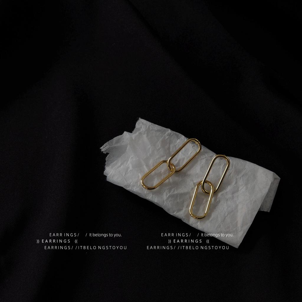 iFashion @Bright Eyes, Design Plated 14K Real Gold 925 Silver Earrings Geometric Lightweight Earrings