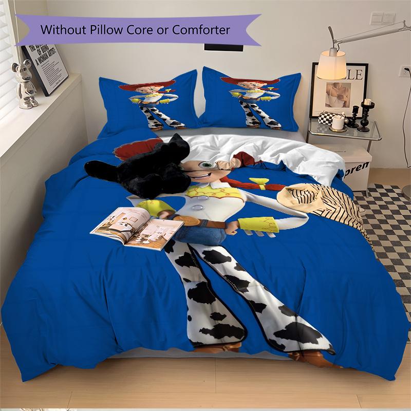 3pcs Toy Story Jessie Cowgirl Pattern Bedding Set, 1* Cover + 2*Pillowcases, Printed Bedding Set, Soft and Comfortable, Suitable for Bedroom D085