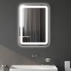 Bathroom Mirror, Illuminated, Touch Control, Anti-Fog, Dimmable, 3 Light Colors, 50x70, Silver
