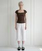 DILETTANTISME Cotton Frill Capri Pants (Iv)