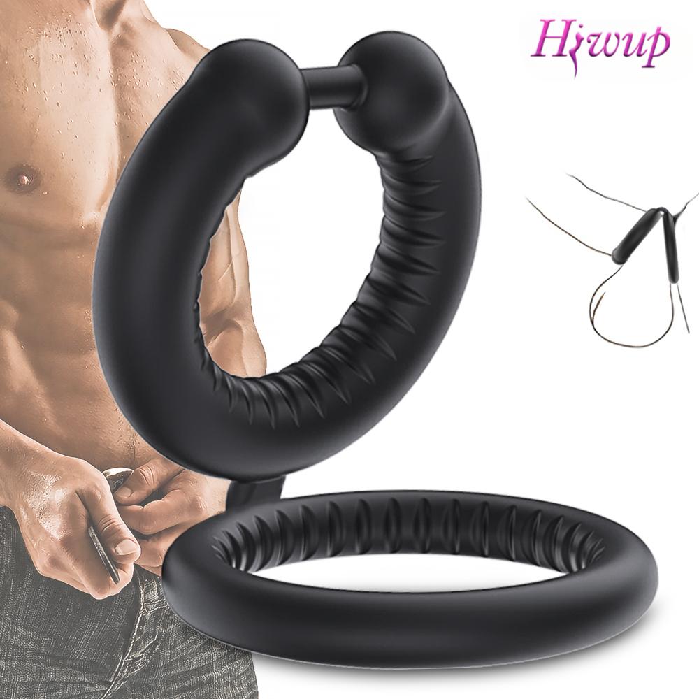 Men Penis Ring Ejaculation Delay Dual Ring Soft Sicilone Male Masturbator Sex Toy for Couple Games Cock Ring Penis Trainer