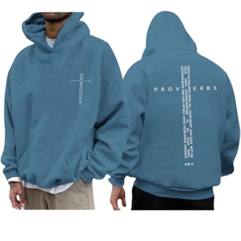 Christian Hoodies for Men Inspirational Religious Faith Cross Sweatshirts Vintage Bible Verse Graphic Hoodie Pullover
