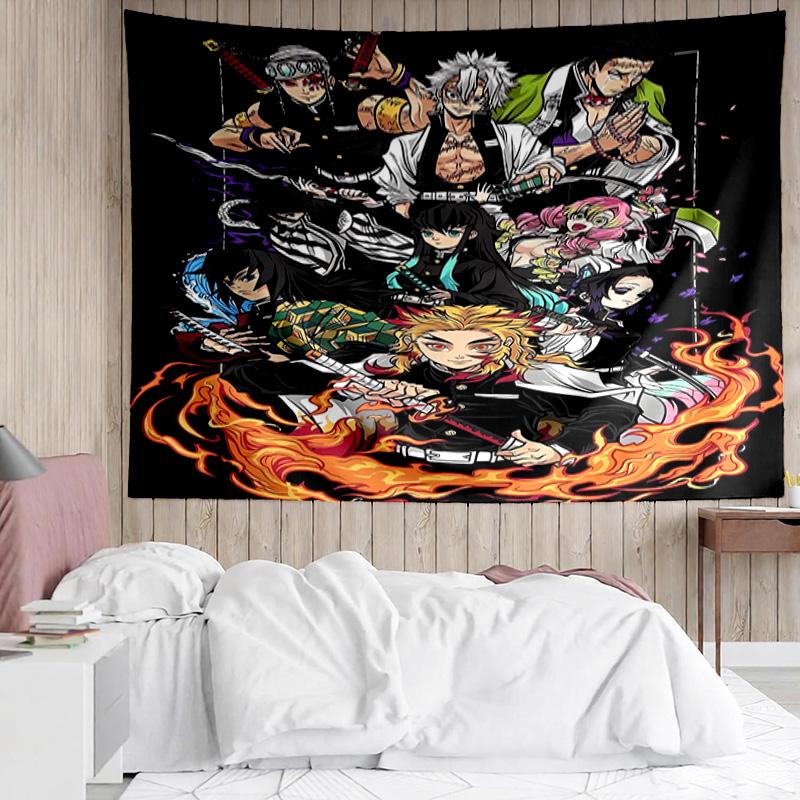 1PC Anime Samurai Warrior Battle Scene K-pop Music Group Tapestry Accessories for Bedroom,Livingroom, Dormitory Room Wall Decor Fan Birthday Gifts