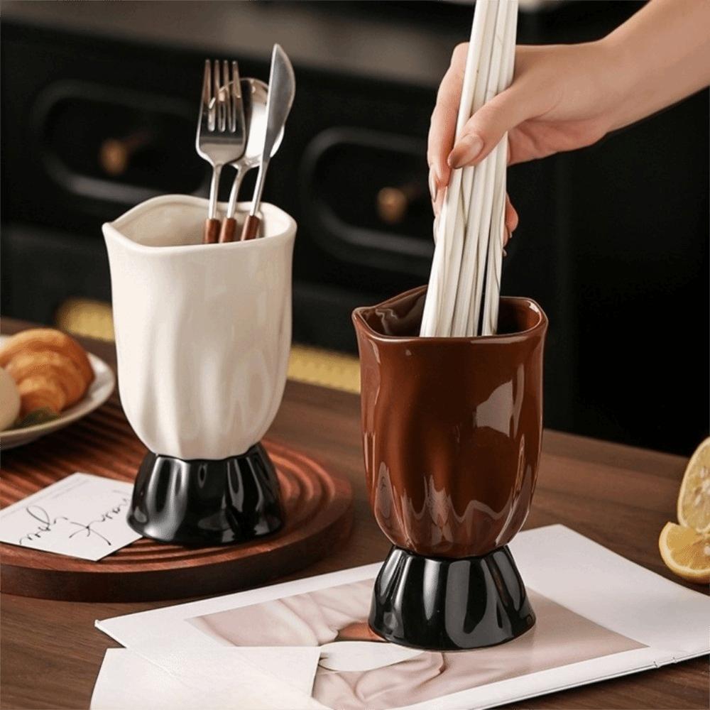 Large Caliber Ceramic Chopstick Holder Drain Chopstick Holder Kitchen Utensils Storage