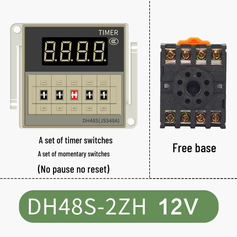DH48S-S Digital Time Relay Cycle Switch Power-on Delay Controller, 12V/24V/220V
