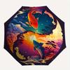 "Yin-Yang Fish Sunset Clouds Circular Art Print"Umbrella, Portable 3-Fold Compact Umbrella for Men & Women ES44