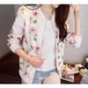 Dames Chiffon Zonnebrand Baseballjack in Koreaanse Stijl - Lange Mouw, Rits, Bedrukt, Losvallende Pasvorm