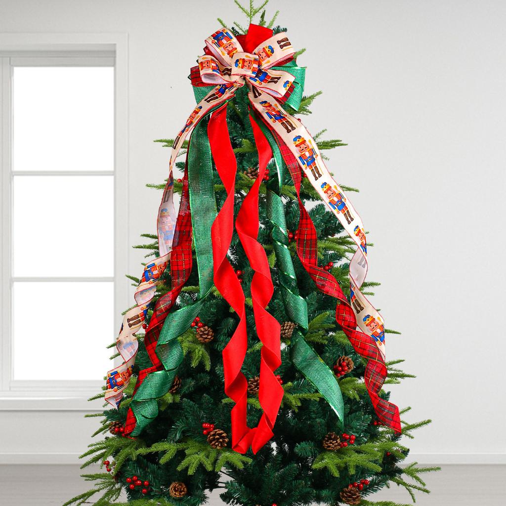 Christmas Tree Bow Pendant Christmas Ribbon Pendant Scene Arrangement Props