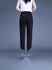 Petite Women's High-Waisted Split Hem Cropped Blazer Pants - Summer Thin Style, Casual Straight Leg