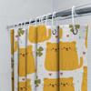 Bright Yellow Cat Shower Curtain With Cute Cartoon Patterns Modern Bathroom Decor For Kids Room Or Bathing Area (180X180Cm)