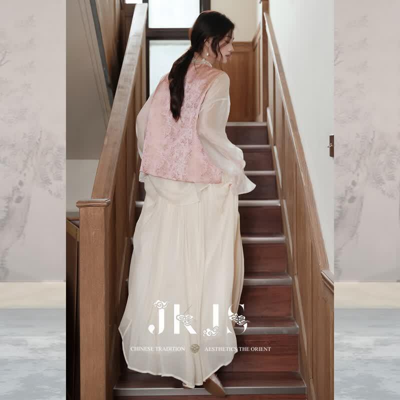 JK&JS New Chinese Style Jacquard Embroidered Vest Top