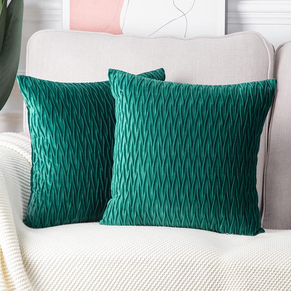 Kissenbezug für Sofa im leichten Luxusstil, einfarbig, nordisch, Ins-Kissenbezug, Samt, plissiert, gestreiftes Kissen