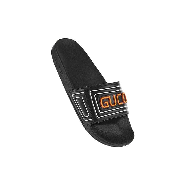 Gucci Slide 'Gucci Logo - Black' (Unisex) Black Slide Slippers 575072 DIR00 1000