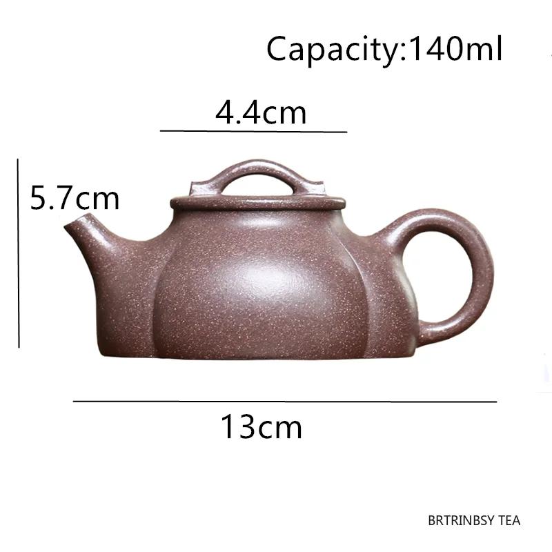140ml Yixing Handmade Purple Clay Teapot Tradition Beauty Kettle Chinese Household Zisha Tea Pot Tea Set Accessories Teaware