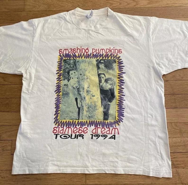 100% Cotton TOPS UNISEX TEES MENS WOMENS Smashing Pumpkins Siamese Dream Tour 1994 T-shirt 90s The Smashing Pumpkins Tou