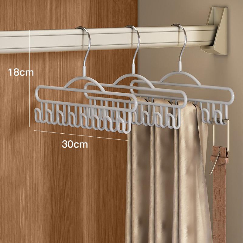 Metal Belts Camisole Clothes Hanger 8 Hooks Tie Hats Organizer Rack NonSlip Space Saving Wardrobe Clothing Storage Holder