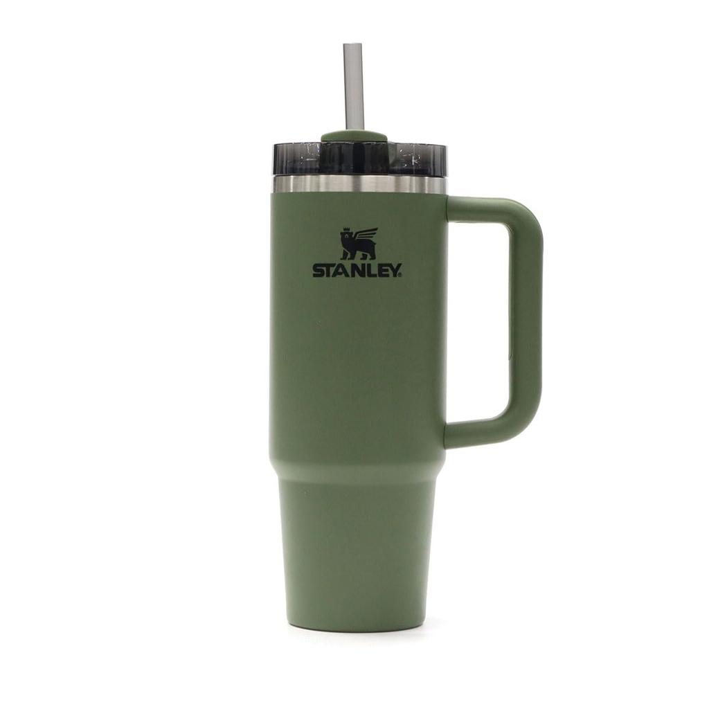 STANLEY H2.0 Vacuum Slim Quencher, 0.88L Stainless Steel Straw Tumbler, 880ml Insulated Water Bottle, Outdoor Use, 10-10827, Dry Pine