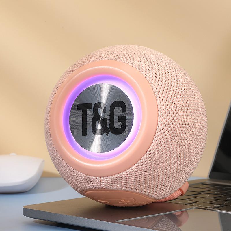 TG337 Portable Bluetooth Speaker with Seven-Color Lights, Heavy Bass, Fabric, Card Slot, and Outdoor Capability