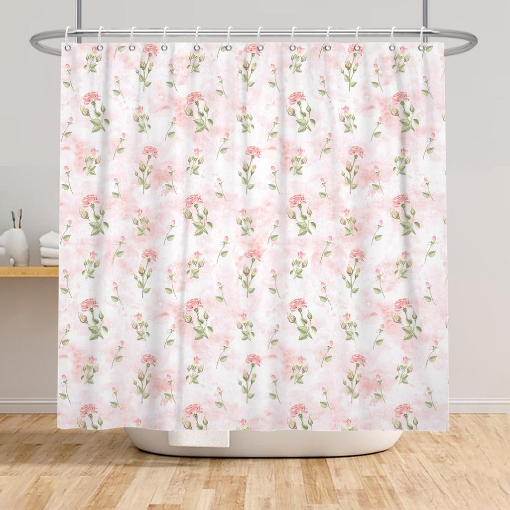 Yellow Sunflower Shower Curtain Spring Floral Bathroom Decor Hanging Curtains Fresh Floral Plant Patterns Waterproof Curtain