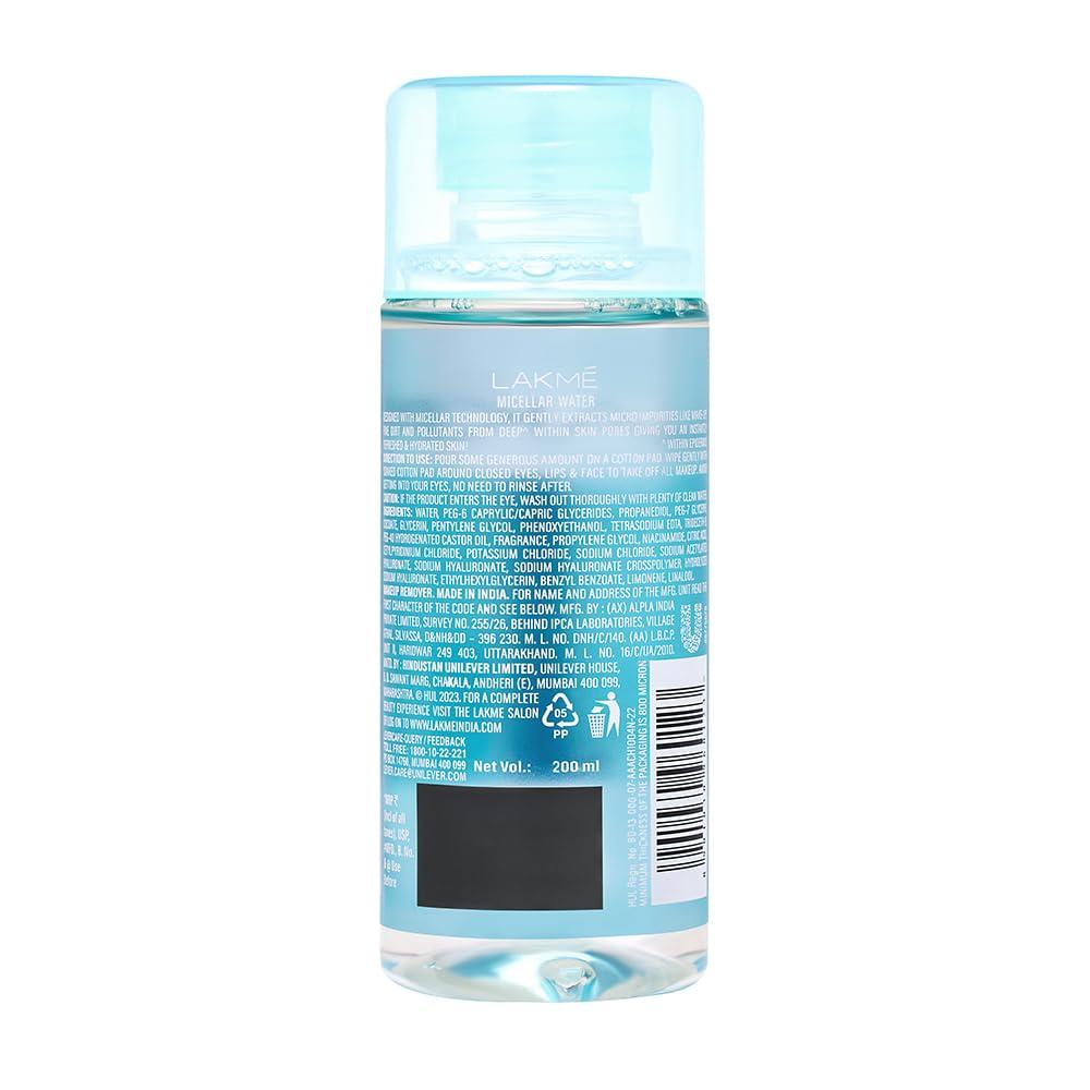 LAKMÉ Hydrating & Soothing Face Cleanser | Gentle Makeup Remover, Micellar Cleansing Water 200ml