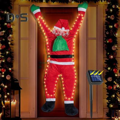Leuchtende hängende Weihnachtsmann-Dekoration, großes kletterndes Weihnachtsmann-Kleidungsornament, lustiger süßer Weihnachtsanhänger für die Autotür zu Hause